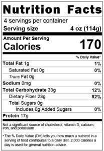 Yellow Pea Tempeh Nutrition Label